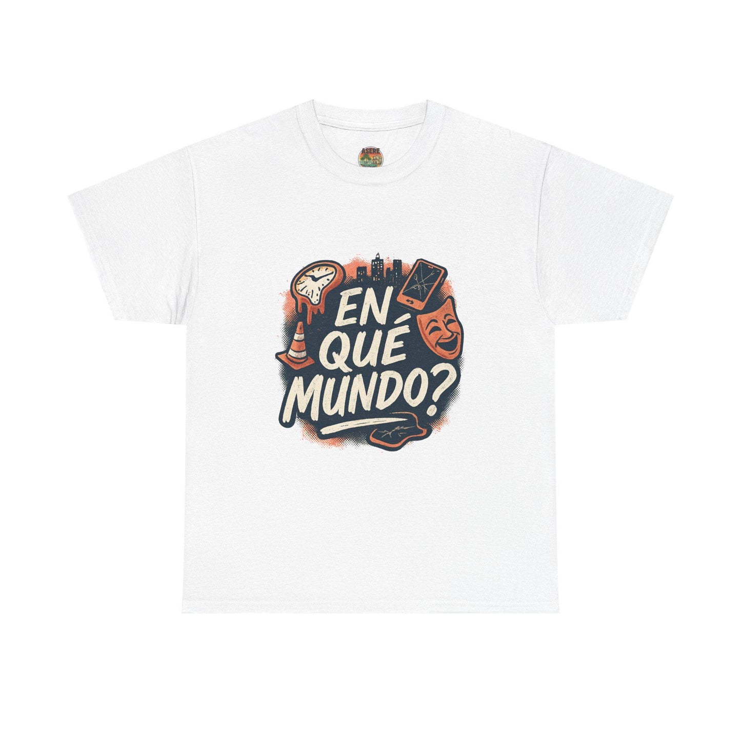 En Que Mundo? graphic tee | Spanish phrase shirt, vintage floral skull design