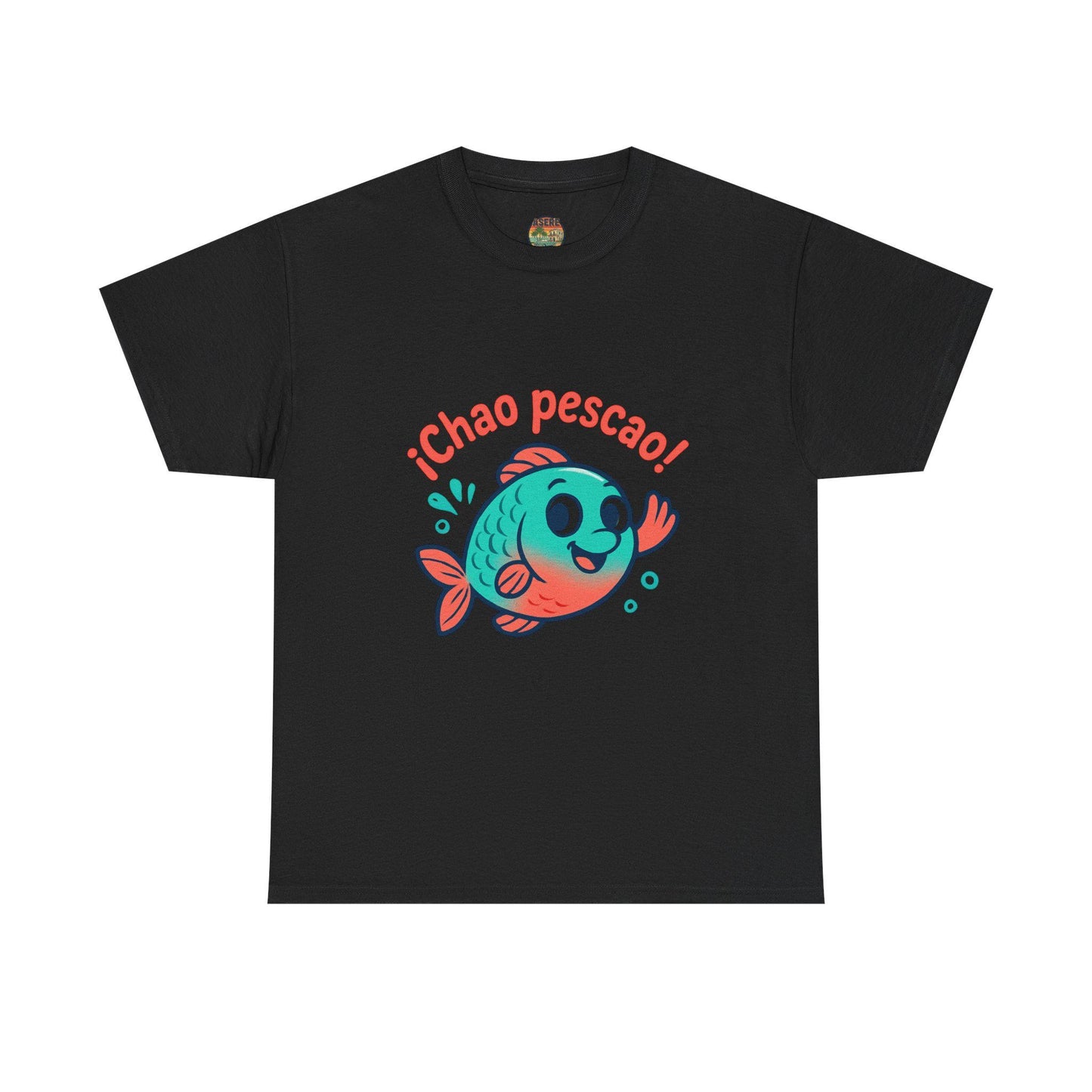 Chao Pescao Fish Illustration T-Shirt | Cute Cartoon Fish, Spanish Phrase