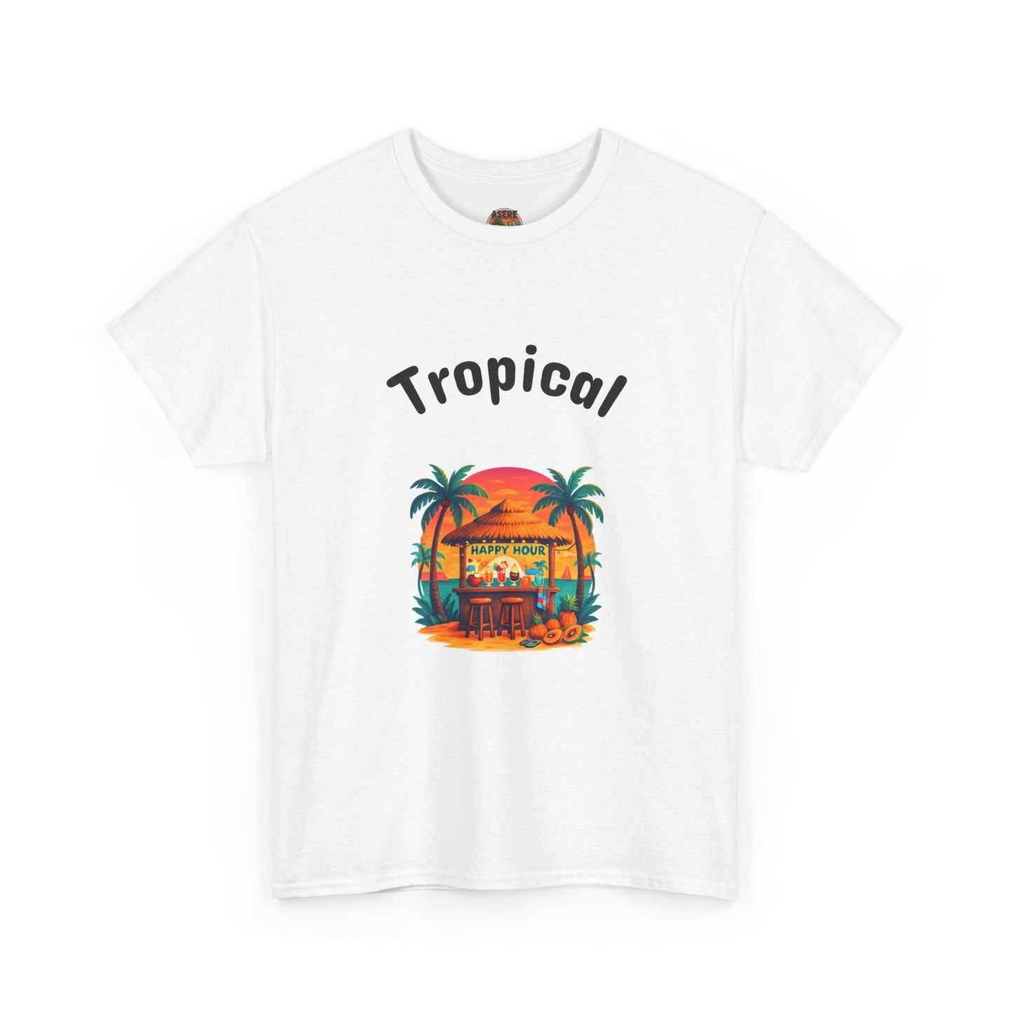 Tropical Beach Hut Tee | Palm Trees Sunset Surf