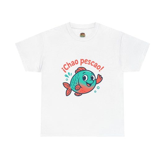 Chao Pescao Fish Illustration T-Shirt | Cute Cartoon Fish, Spanish Phrase