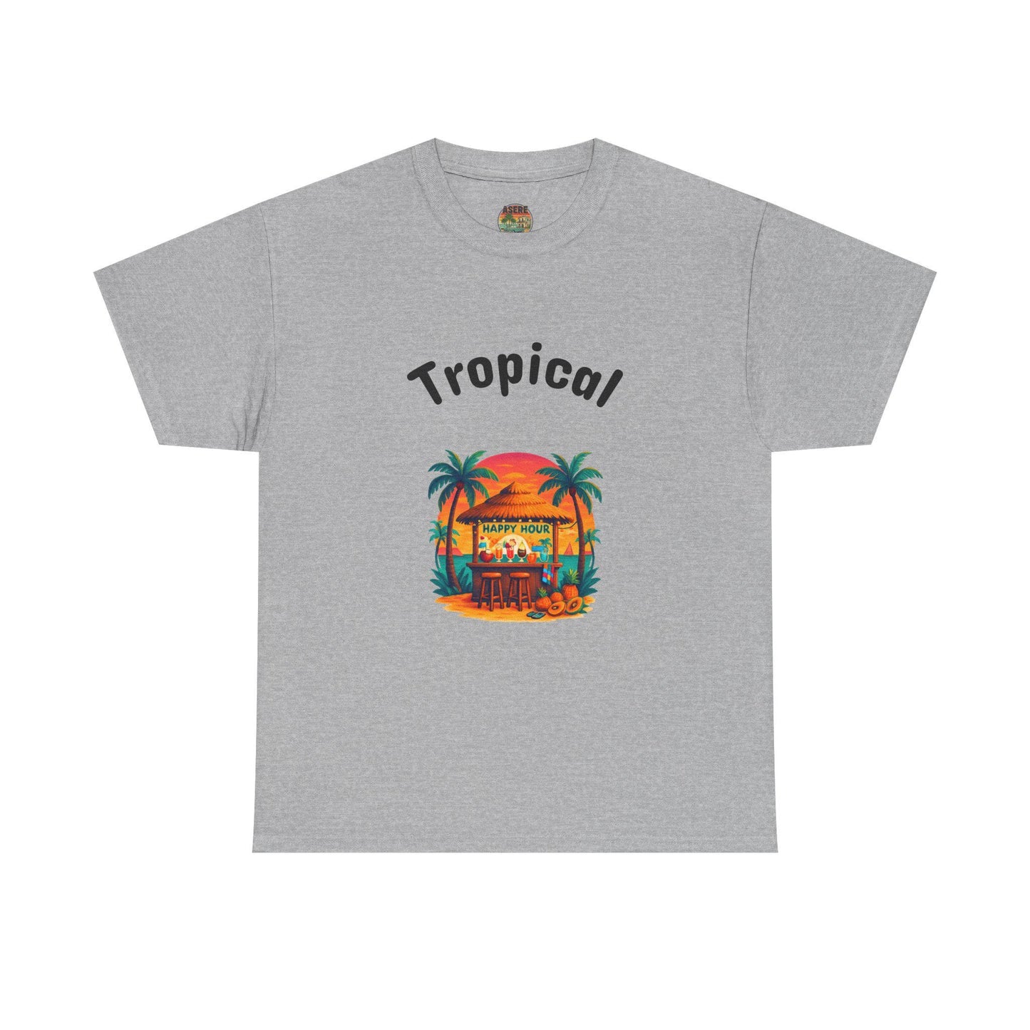 Tropical Beach Hut Tee | Palm Trees Sunset Surf